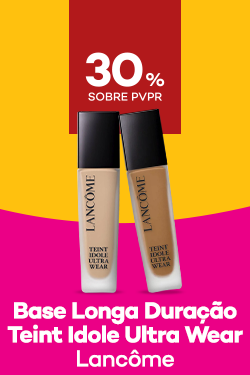Base de Longa Duração Teint Idole Ultra Wear da marca Lancôme com destaque promocional de 30% sobre preço de Venda ao Público Recomendado